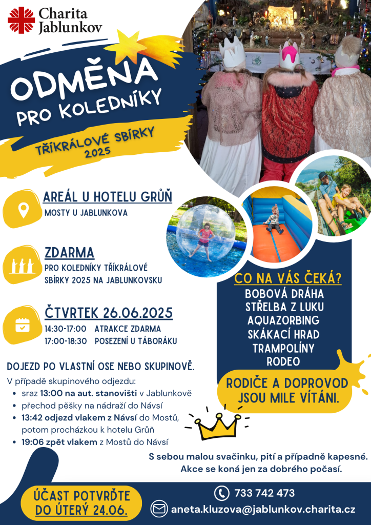 Odměna pro koledníky Tříkrálové sbírky